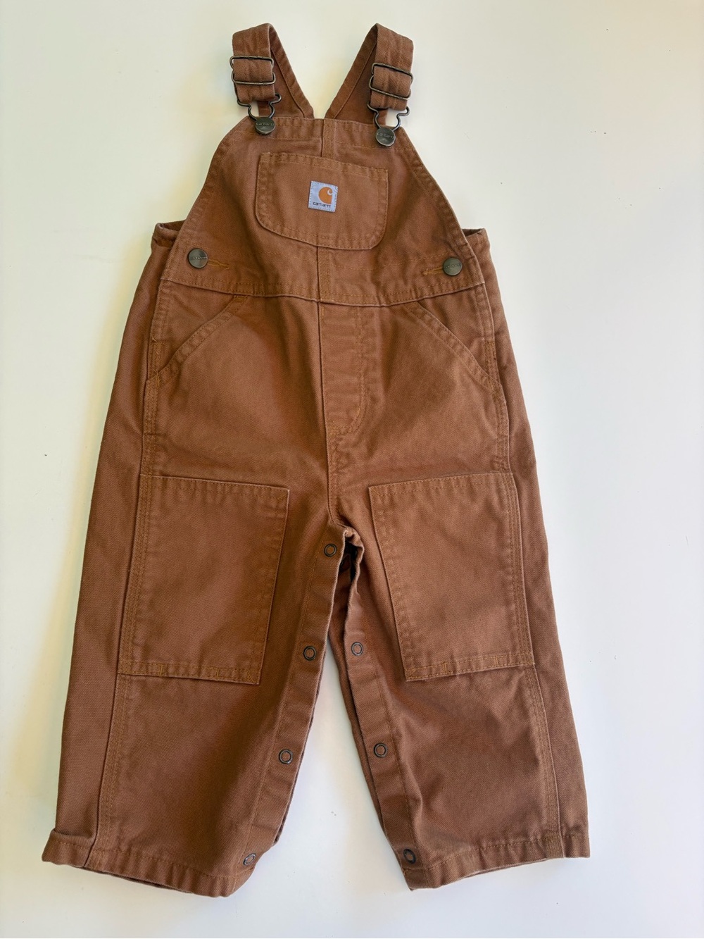Carhartt Kids Chest-Logo Brown Overalls